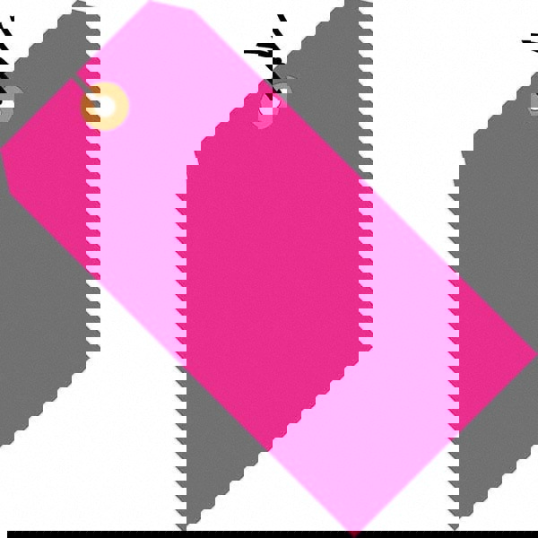 Blank Tag: 5-3/4'' High, Fluorescent Pink, Synthetic Paper